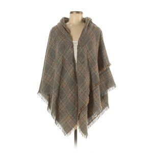 Dark Academia tartan poncho / wrap / oversized scarf with small hood